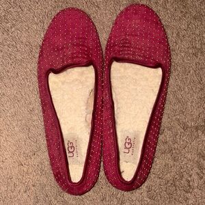UGG Women's Burgundy Studded Slippers